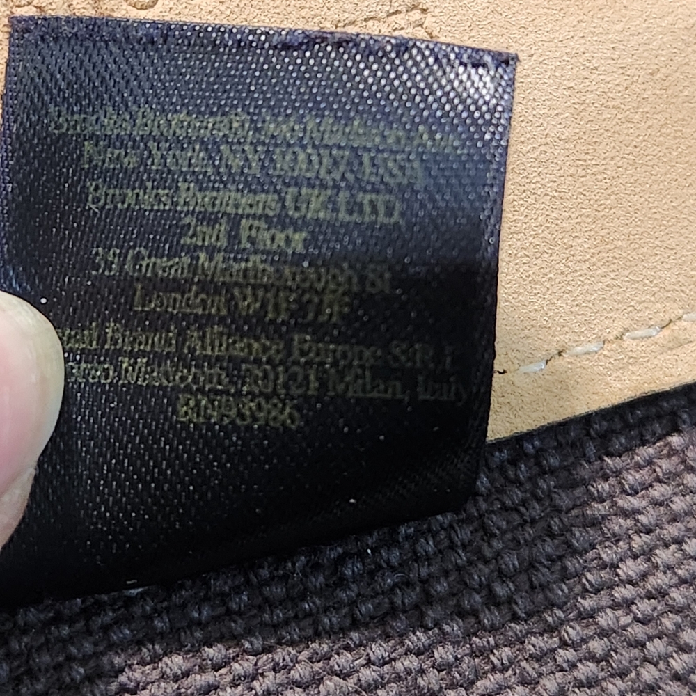 Brooks Brothers Brown Leather Elastic Croc Embossed Double Buckle Belt S/M - Picture 8 of 9
